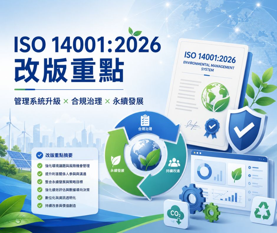 ISO 14001:2026 環境管理系統改版重點｜企業轉版與環境績效管理 | 大人提、ESG輔導、搭配補助計畫、ISO驗證
