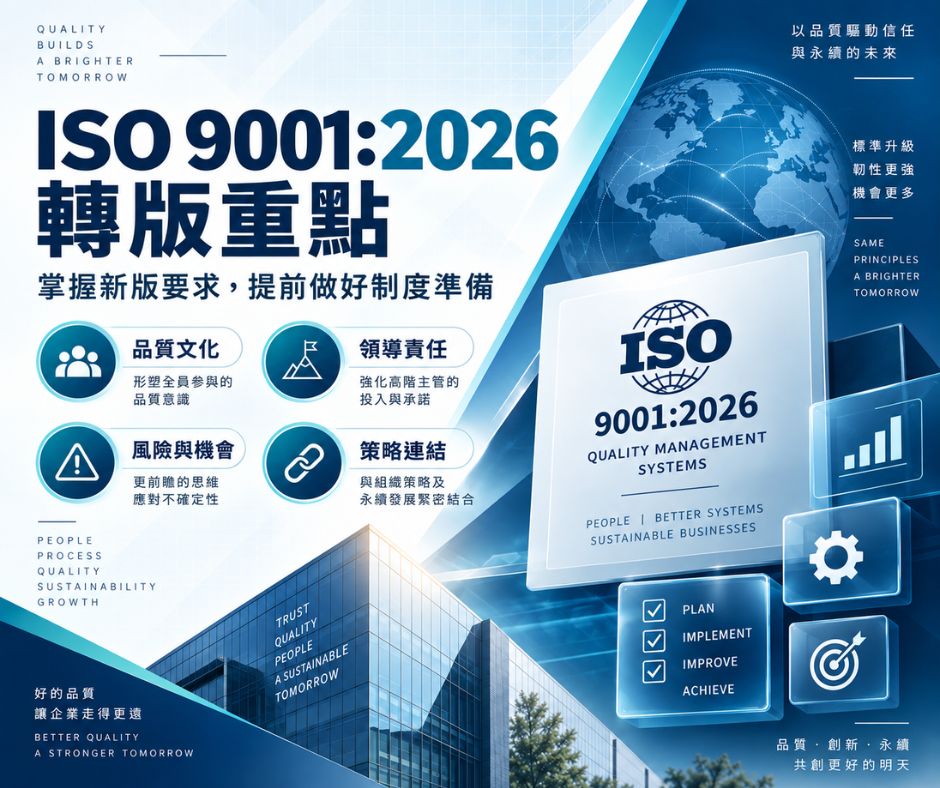 ISO 2026 改版專題：ISO 9001:2026 有哪些改變？從品質管理到組織韌性一次看 | 大人提、ESG輔導、搭配補助計畫、ISO驗證