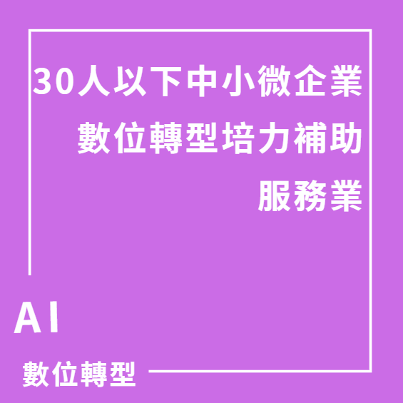 30人以下中小微企業數位轉型培力補助(服務業) | 大人提、ESG輔導、搭配補助計畫、ISO驗證